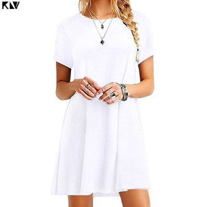 KLV Women Summer Plus Size Short Sleeves